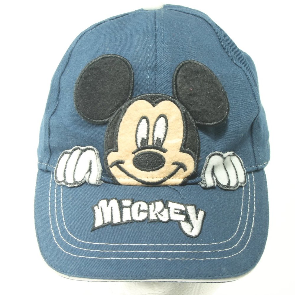 Disney Mickey Mouse Blue Baseball Velcro Cap Hat Boys OS